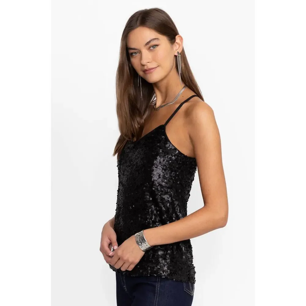 NWT Johnny Was Etta Black Sequin Camisole Tank Size XS - Picture 4 of 16